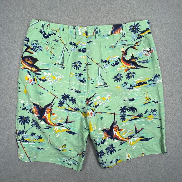 Polo Ralph Lauren Hawaiian Shorts Mens 42T L Marlin Linen Sail Boat Classic Fit - Picture 2 of 11